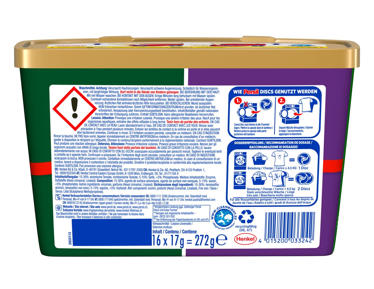 persil-4in1-color-discs-colorwaschmittel-8-x-16-waschladungen image 2