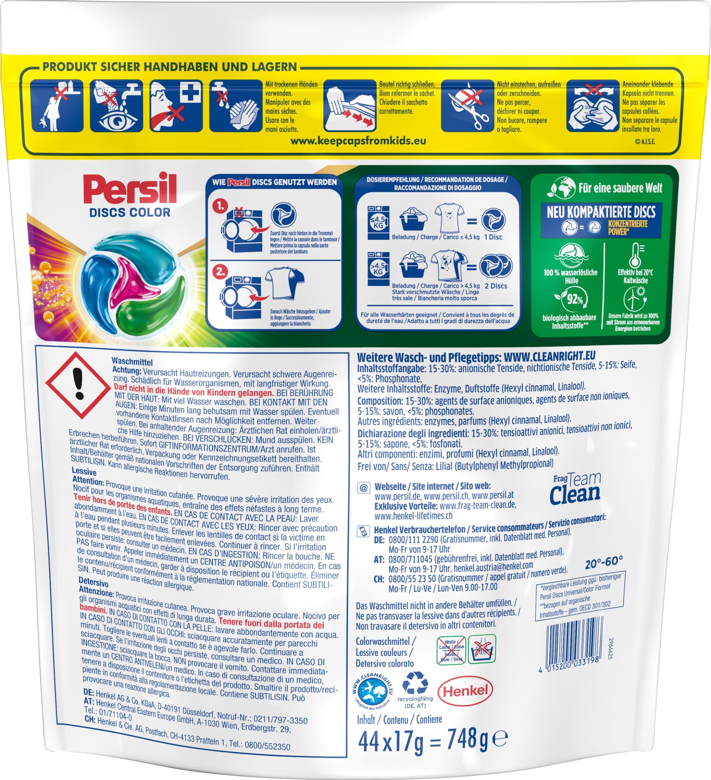 persil-4in1-color-discs-colorwaschmittel-44-waschladungen image 2