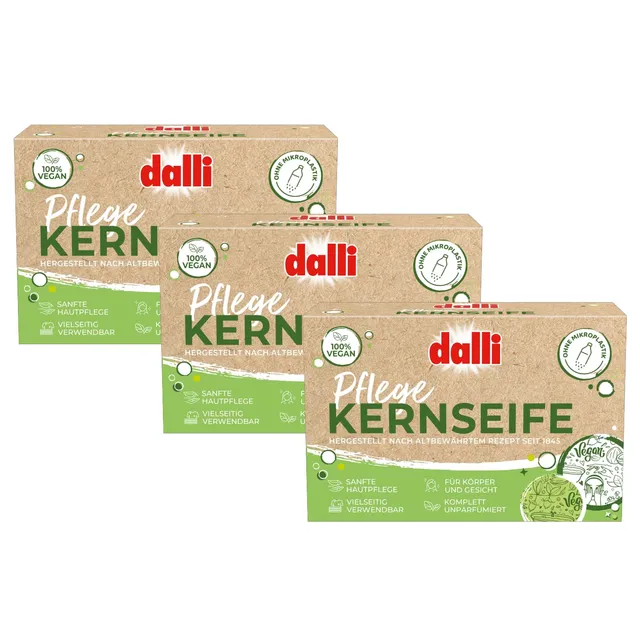dalli-pflanzliche-pflege-kernseife-3x125g-parfumfrei-f-r-haut-textil image 1