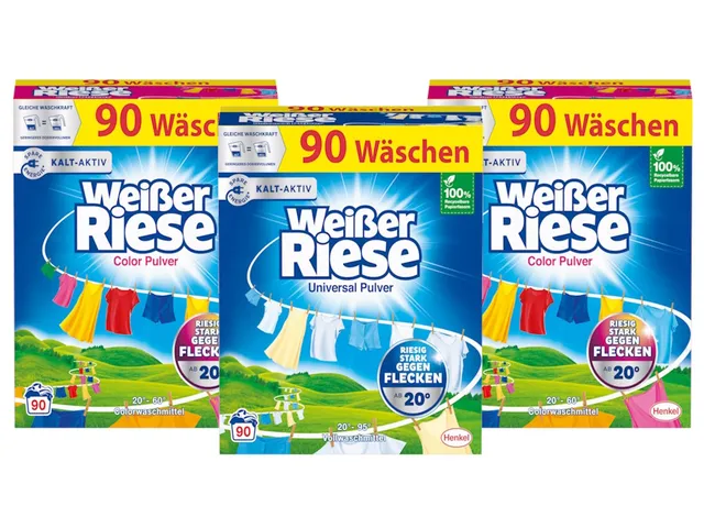 wei-er-riese-pulver-set-3x-90-waschladungen-270-wl-2x-color-1x-universal image 1