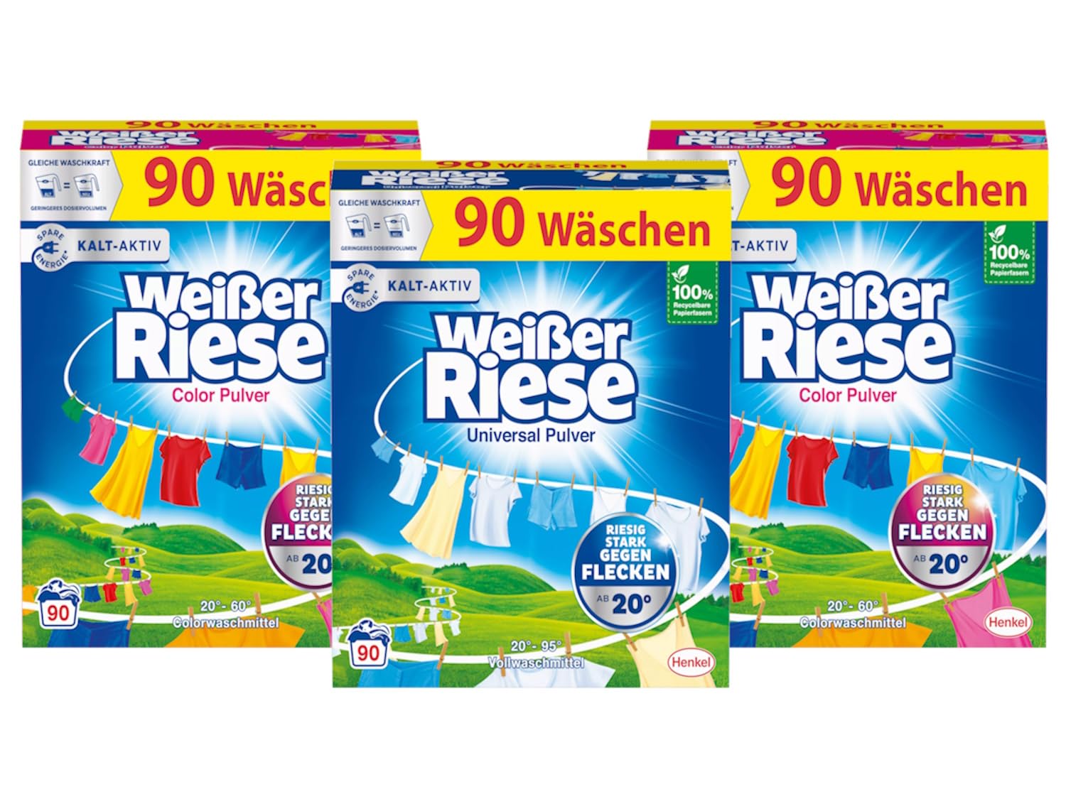 wei-er-riese-pulver-set-3x-90-waschladungen-270-wl-2x-color-1x-universal image 1