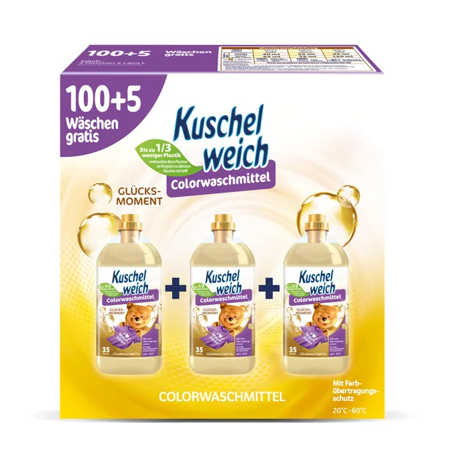 kuschelweich-colorwaschmittel-fl-ssig-gl-cksmoment-5-77-l-f-r-105-w-schen image 1
