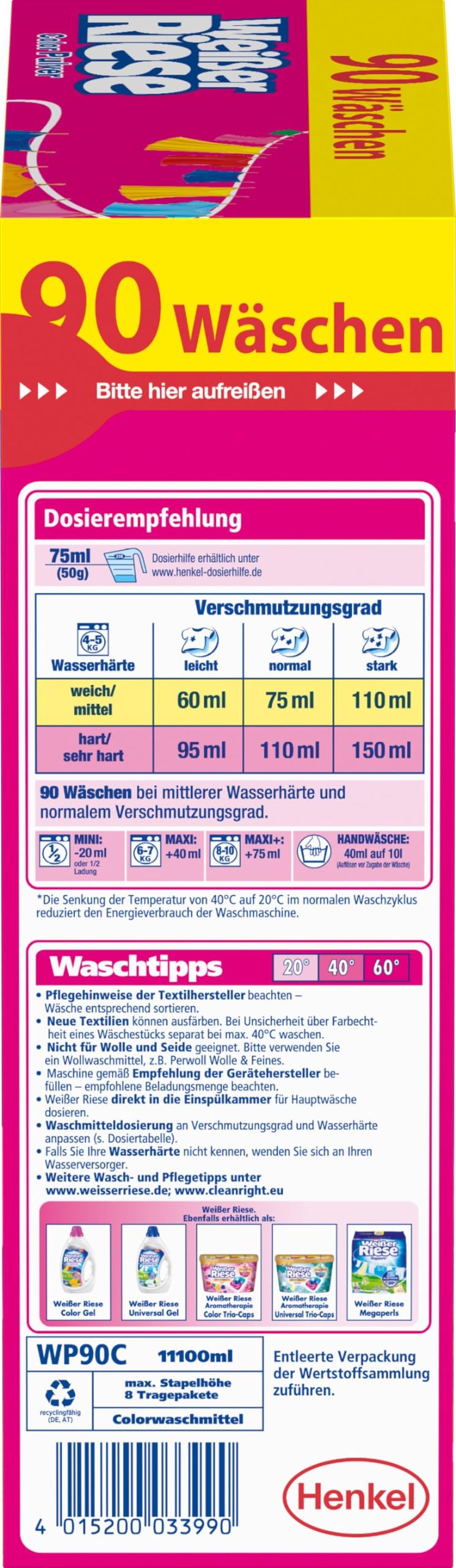 wei-er-riese-pulver-set-270-waschladungen-1x-color-2x-universal-vollwaschmittel image 3