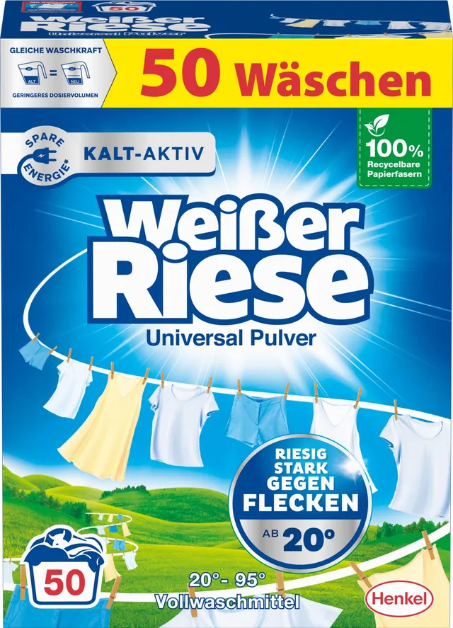 wei-er-riese-universal-waschpulver-50-waschladungen-2-5-kg image 1