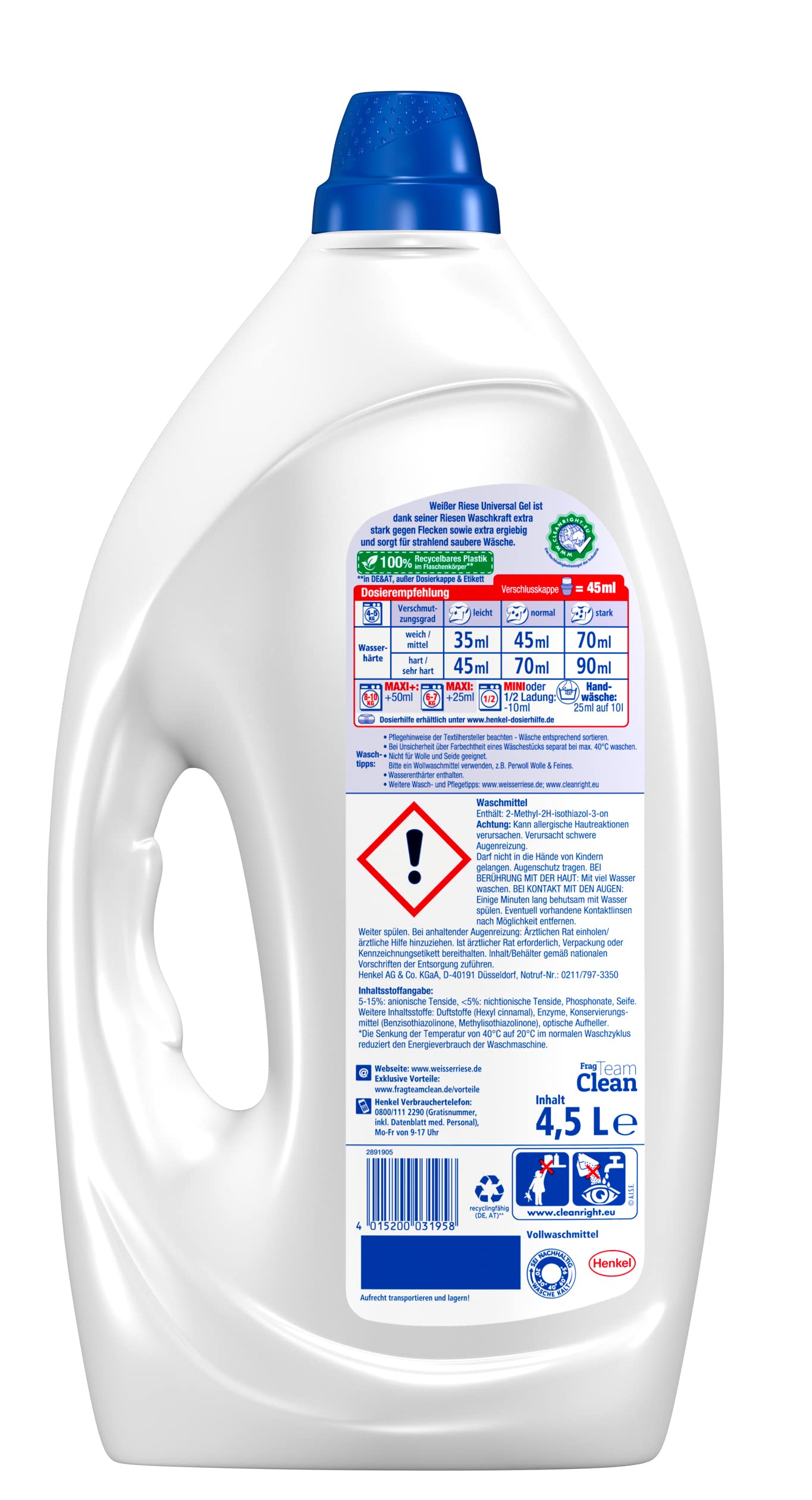 wei-er-riese-universal-gel-100-waschladungen-vollwaschmittel image 2