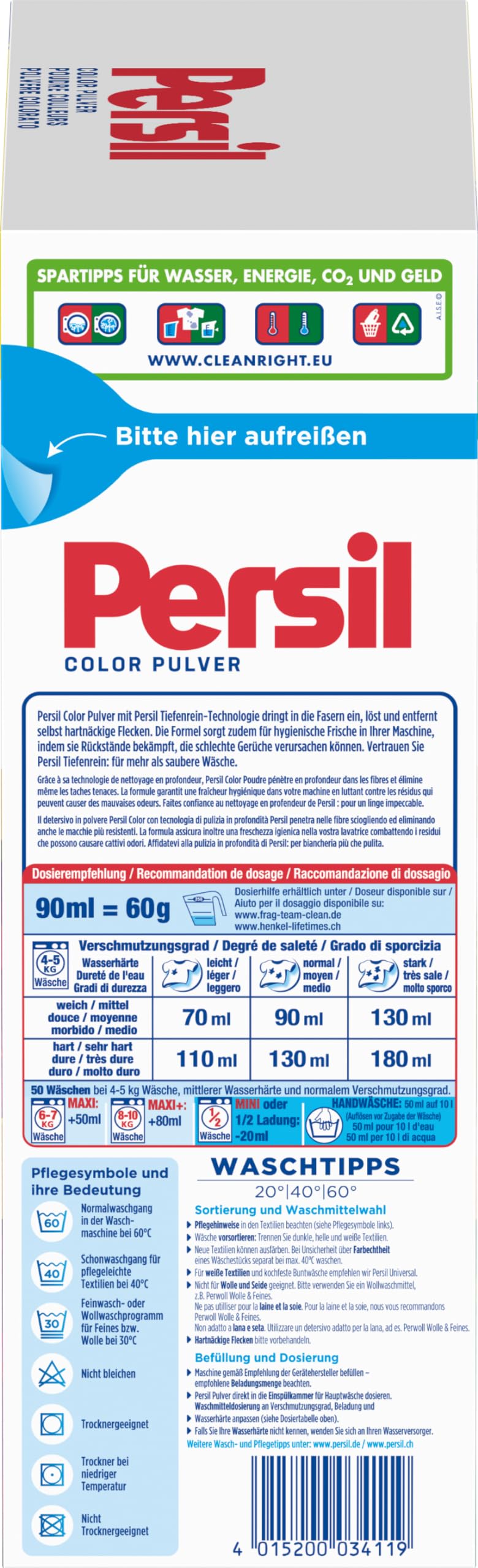 persil-color-pulver-tiefenrein-waschmittel-50-waschladungen image 3