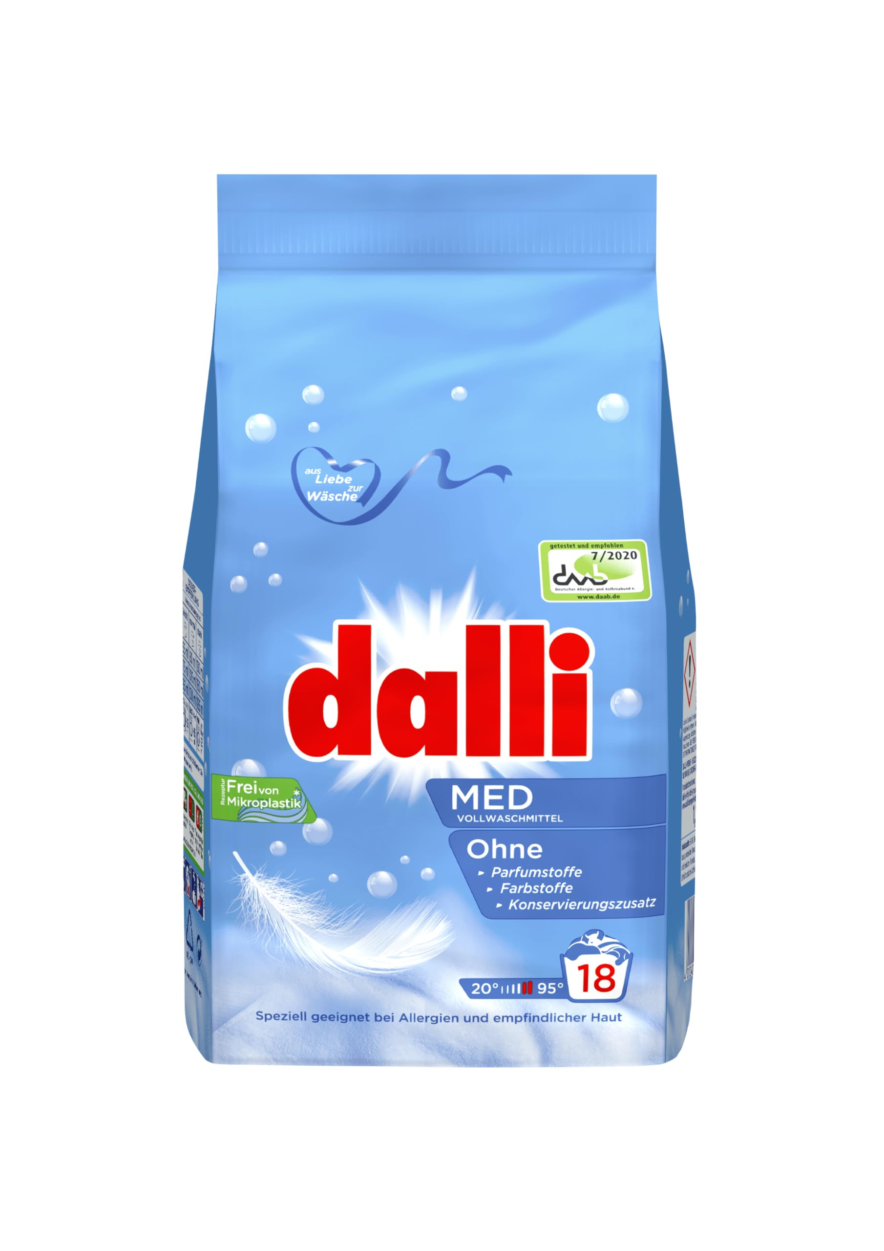 dalli-med-vollwaschmittel-pulver-parf-mfrei-18-waschladungen-1-215-kg image 1