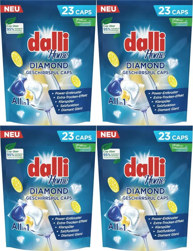 dalli-home-diamond-all-in-1-geschirrsp-l-caps-4x-23-tabs-92-tabs image 1