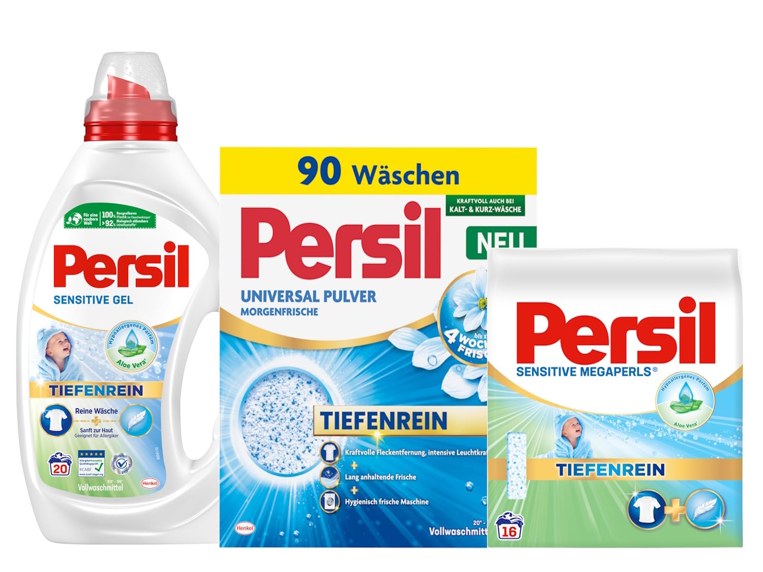 persil-set-universal-pulver-morgenfrische-megaperls-sensitive-kraft-gel-sensitiv image 1