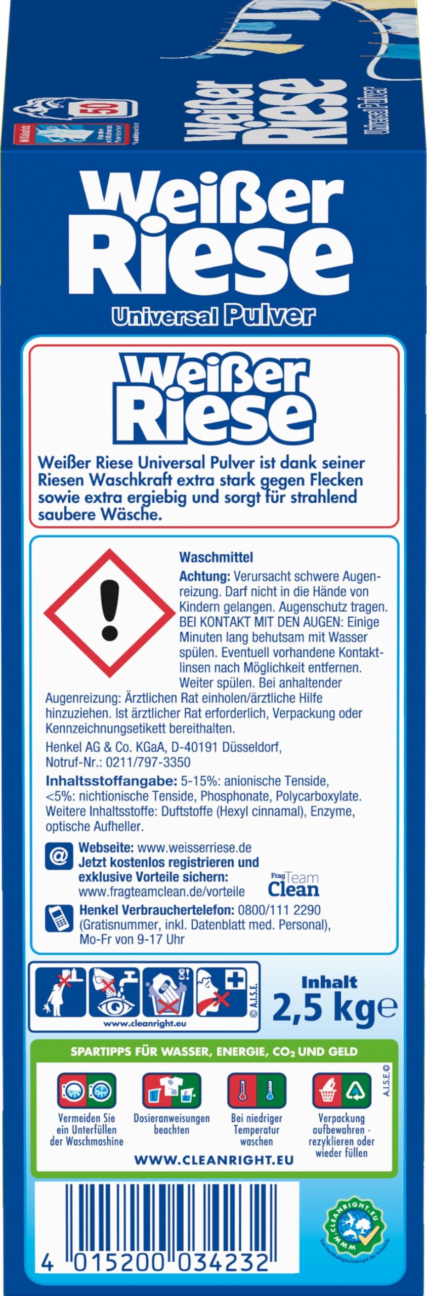 wei-er-riese-universal-waschpulver-50-waschladungen-2-5-kg image 3