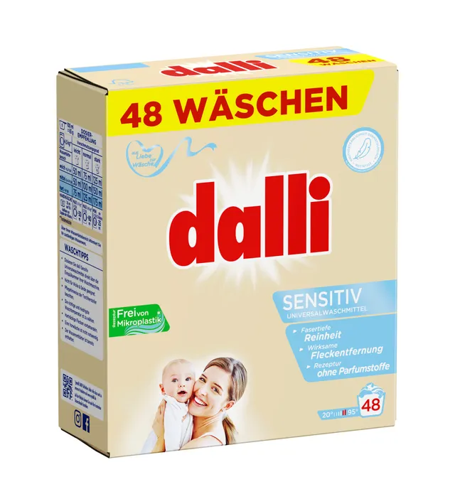 dalli-sensitiv-pulver-vollwaschmittel-unparf-miert-48-waschladungen image 1